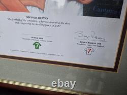 Signed George Best Bryan Robson and Eric Cantina Manchester United Art. Rare