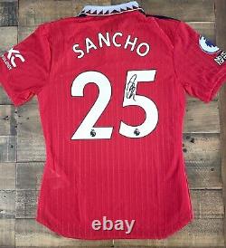 Signed Jadon Sancho Manchester United 22/23 Home Shirt Player Version