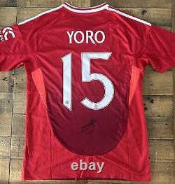 Signed Leny Yoro Manchester United 24/25 Home Shirt Proof France