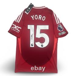 Signed Leny Yoro Official Manchester United Fc Football Shirt 2024/25 PROOF/COA