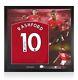 Signed MARCUS RASHFORD Manchester United shirt in a montage frame COA £349