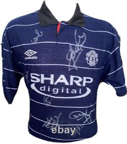 Signed Manchester United 2000 Rare Away Shirt Sheringham Solskjaer Butt Yorke