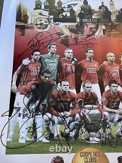 Signed Manchester United 2008 Full Team Ronaldo Rooney Rio Scholes Vidic + COA