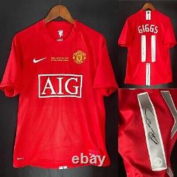 Signed Manchester United 2008 UEFA Champions League Final official shirt Giggs