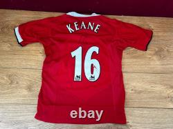 Signed Manchester United Keane No. 16 Believed To Be A Player Issue Shirt No COA
