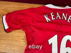 Signed Manchester United Keane No. 16 Believed To Be A Player Issue Shirt No COA