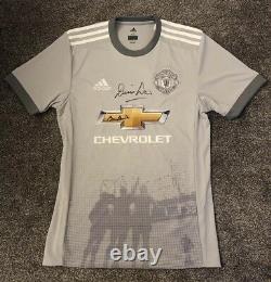 Signed Manchester United Man Utd 2017/18 3rd Shirt by Bobby Charlton & Denis Law