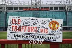 Signed Manchester United Old Trafford Legends Street Sign Stepney Pearson Aston