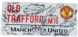 Signed Manchester United Old Trafford Legends Street Sign Stepney Pearson Aston