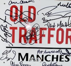 Signed Manchester United Old Trafford Legends Street Sign Stepney Pearson Aston Signed Manchester United Old Trafford Legends Street Sign Stepney Pearson Aston