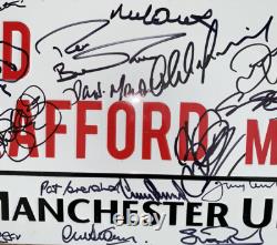 Signed Manchester United Old Trafford Legends Street Sign Stepney Pearson Aston