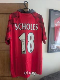 Signed Manchester United Paul Scholes Beckett Authentication Football Shirt