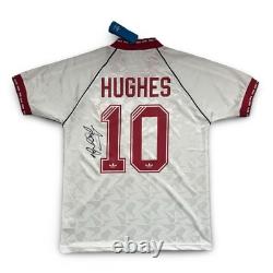 Signed Mark HUGHES Manchester United Retro Away Football Shirt With Proof/COA