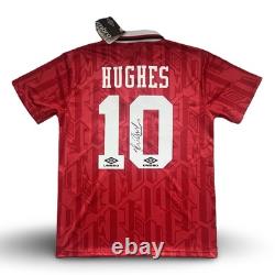 Signed Mark HUGHES Manchester United Retro Football Shirt With Proof/COA