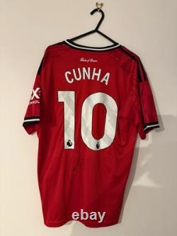 Signed Matheus Cunha Manchester United 25/26 Home Shirt With Proof & COA