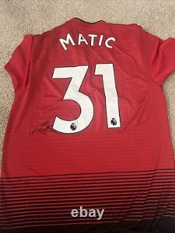 Signed Nemanja Matic Manchester United 2018/19 Home Shirt
