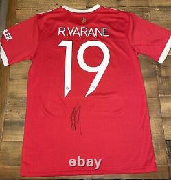 Signed Rafael Varane Manchester United 21/22 Home Shirt Proof France Real Madrid