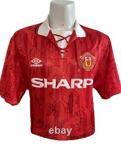Signed Rare Manchester United Double 1994 Signed Umbro Home Shirt Scholes Keane