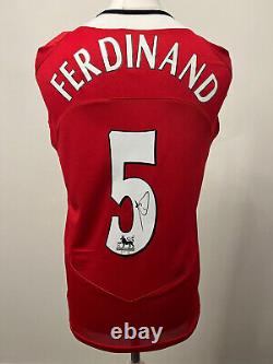 Signed Rio FERDINAND Retro Shirt Manchester United PROOF/COA