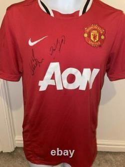 Signed Ryan Giggs Wes Brown Manchester United 2011-12 Autograph Shirt + Proof