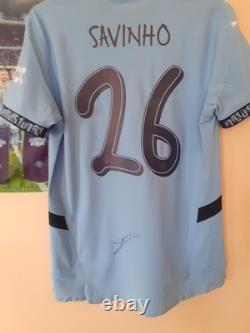 Signed Savinho Manchester City Premier League Shirt With Coa