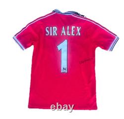 Signed Sir Alex Ferguson Manchester United Football Shirt With Proof/COA Treble