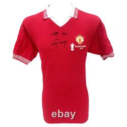 Signed Tommy Docherty Manchester United Shirt Happy Xmas +COA