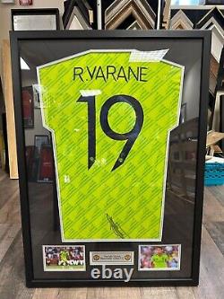 Signed framed Manchester United shirt 2022 2023 Raphael Varane