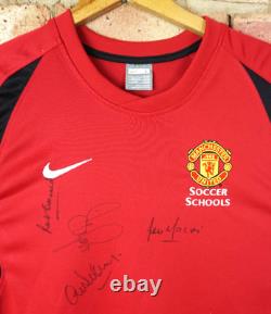 Sir Alex Ferguson SIGNED Manchester United Shirt Size L Denis Irwin, Lou Macari