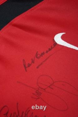 Sir Alex Ferguson SIGNED Manchester United Shirt Size L Denis Irwin, Lou Macari