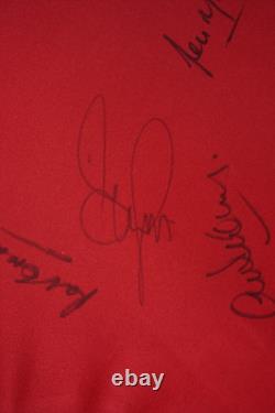 Sir Alex Ferguson SIGNED Manchester United Shirt Size L Denis Irwin, Lou Macari