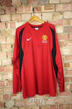 Sir Alex Ferguson SIGNED Manchester United Shirt Size L Denis Irwin, Lou Macari