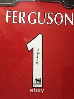 Sir Alex Ferguson Signed Framed Manchester United Fc Treble 1999 Shirt Coa