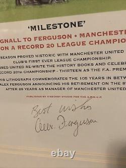 Sir Alex Ferguson Signed Limited edition Manchester United Lithograph COA Framed