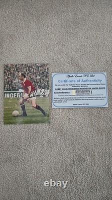 Sir Bobby Charlton Signed Manchester United Photo Autograph COA Man Utd Legend