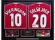 Solskjaer & Sheringham Hand Signed Shirts Duel Framed Manchester United COA