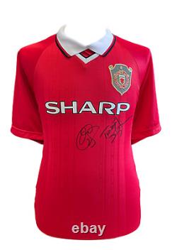 Solskjaer & Sheringham Signed Manchester United Champions League Shirt Proof Coa