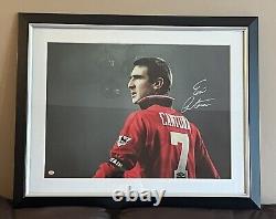 Stunning Signed Eric Cantona Manchester United Picture, Framed with COA