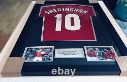 Teddy Sheringham Signed And Framed Manchester United Shirt Number 10 AFTAL Coa