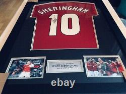Teddy Sheringham Signed And Framed Manchester United Shirt Number 10 AFTAL Coa