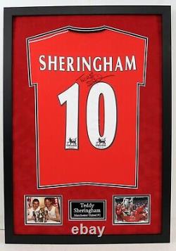 Teddy Sheringham Signed & FRAMED Shirt Manchester United AFTAL COA