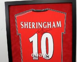 Teddy Sheringham Signed & FRAMED Shirt Manchester United AFTAL COA