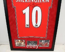 Teddy Sheringham Signed & FRAMED Shirt Manchester United AFTAL COA