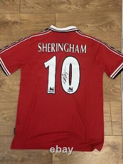 Teddy Sheringham Signed Manchester United Shirt Legend Treble