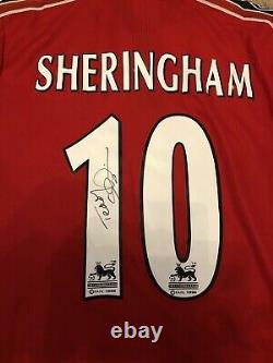 Teddy Sheringham signed Manchester United Jersey 1999
