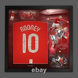 WAYNE ROONEY SIGNED AND DELUXE FRAMED MANCHESTER UNITED 10 SHIRT With Coa £199