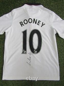 Wayne Rooney #10 Hand Signed Manchester United Away Football Shirt Autograph