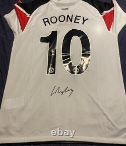 Wayne Rooney Manchester United Hand Signed Retro Away Shirt+coa