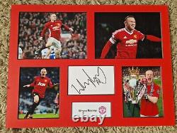 Wayne Rooney Signed 16x12 Manchester United Presentation PHOTO PROOF + COA