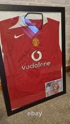 Wayne Rooney Signed Manchester United 04/05 Vodafone Nike Football Shirt Framed